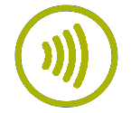 contactless symbol waves inside circle